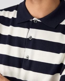Men's Rock Polo Cotton Cashmere T-Shirt Stripe -Cozy Fashion Shop SS24 NPG109251 NVN 5