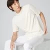 Men's Loose Fit Cotton Cashmere T-Shirt New Ivory White 2 Men's Loose Fit Cotton Cashmere T-Shirt New Ivory White -Cozy Fashion Shop SS24 NPG109291 N37 1