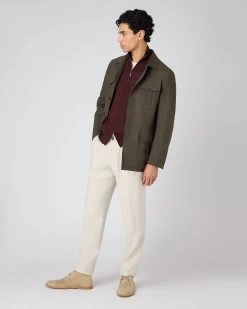 Men's Casablanca Linen Jacket Khaki Green -Cozy Fashion Shop SS24 NPG109358 KHA 3