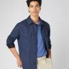 Men's Scala Silk Blend Overshirt Blue 1 Men's Scala Silk Blend Overshirt Blue -Cozy Fashion Shop SS24 NPG109361 BLU 1