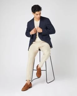 Men's Amalfi Linen Jacket Navy Blue -Cozy Fashion Shop SS24 NPG109362 NVY 3