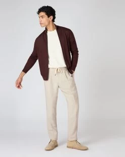 Men's Sorrento Linen Drawstring Trouser Sand Brown -Cozy Fashion Shop SS24 NPG109363 OTM 3