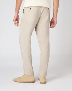 Men's Sorrento Linen Drawstring Trouser Sand Brown -Cozy Fashion Shop SS24 NPG109363 OTM 4