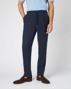 Men's Sorrento Linen Drawstring Trouser Navy Blue