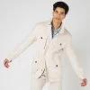 Men's Hampton Linen Jacket Beige Brown -Cozy Fashion Shop SS24 NPG109365 BGE 1op