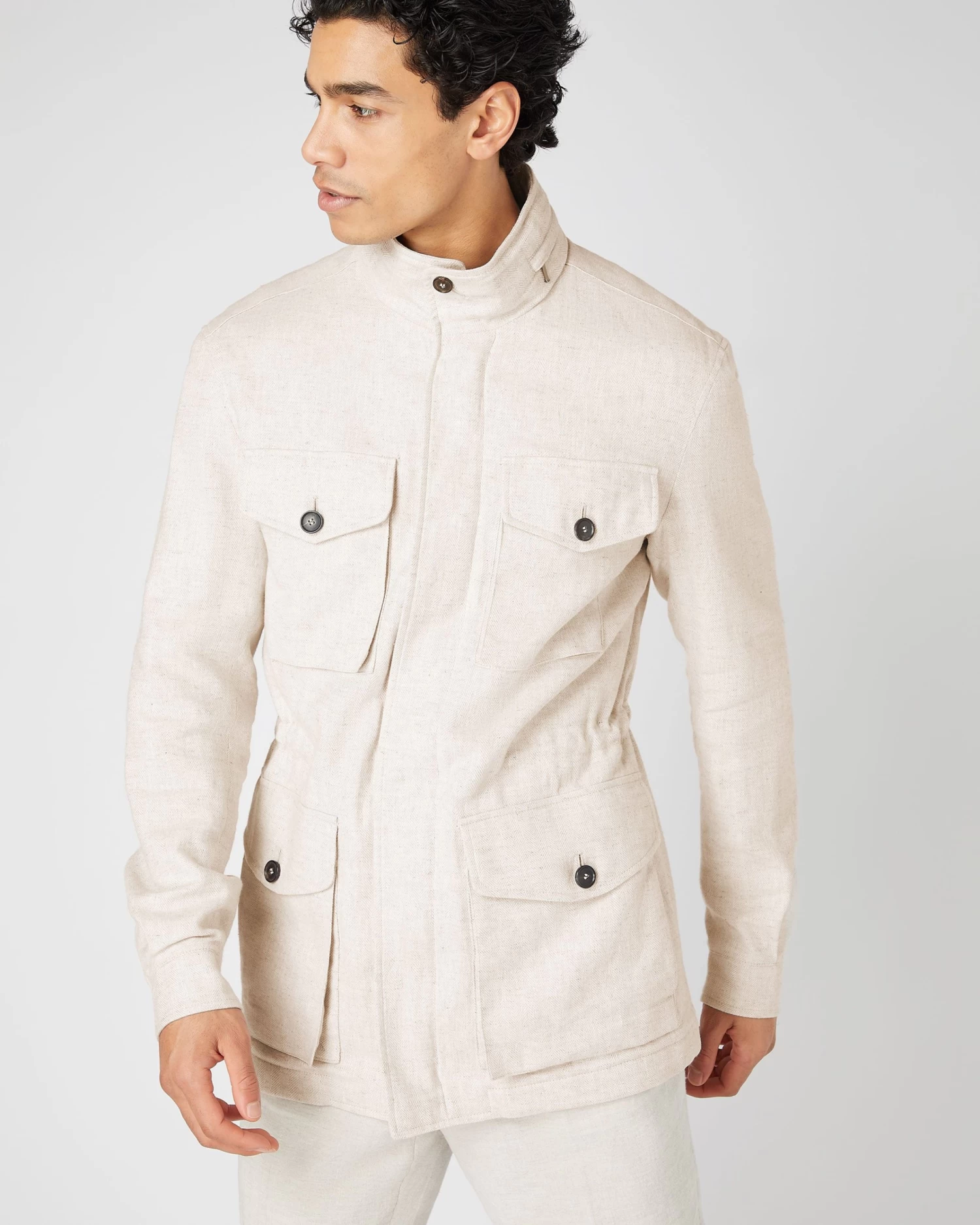 Men's Hampton Linen Jacket Beige Brown 7 Men's Hampton Linen Jacket Beige Brown - Image 5