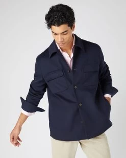 Men's Scala Cashmere Overshirt Navy Blue PRE-ORDER