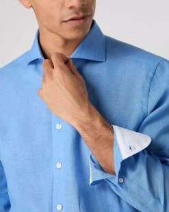 Men's Cannes Linen Shirt Blue 13 Men's Cannes Linen Shirt Blue -Cozy Fashion Shop SS24 NPG109594 BLU 5