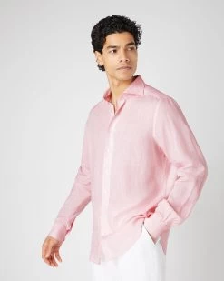 Men's Cannes Linen Shirt Pink