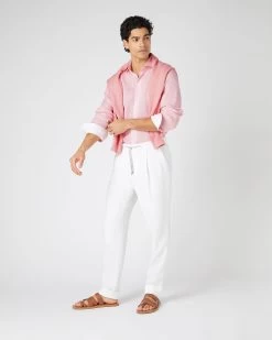 Men's Cannes Linen Shirt Pink -Cozy Fashion Shop SS24 NPG109594 FLP 3