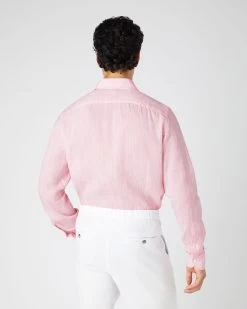 Men's Cannes Linen Shirt Pink -Cozy Fashion Shop SS24 NPG109594 FLP 4