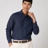 Men's Cannes Linen Shirt Navy Blue 1 Men's Cannes Linen Shirt Navy Blue -Cozy Fashion Shop SS24 NPG109594 NVY 1