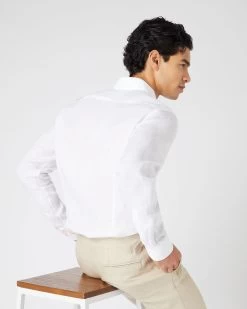 Men's Cannes Linen Shirt White 10 Men's Cannes Linen Shirt White -Cozy Fashion Shop SS24 NPG109594 WHT 4