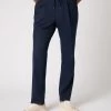 Men's Sorrento Cotton Cashmere Drawstring Trouser Navy Blue -Cozy Fashion Shop SS24 NPG109598 NVY 1