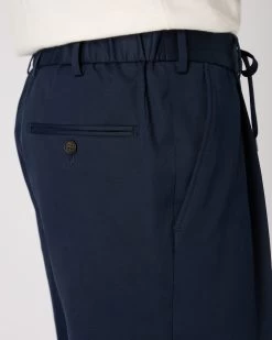 Men's Sorrento Cotton Cashmere Drawstring Trouser Navy Blue 11 Men's Sorrento Cotton Cashmere Drawstring Trouser Navy Blue -Cozy Fashion Shop SS24 NPG109598 NVY 5