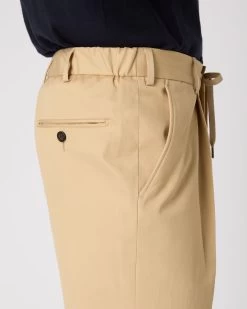 Men's Sorrento Cotton Cashmere Drawstring Trouser Sand Brown -Cozy Fashion Shop SS24 NPG109598 SAN 5