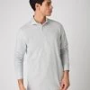 Men's Antibes Cotton Cashmere Polo Shirt Light Grey -Cozy Fashion Shop SS24 NPG109606 LIG 1