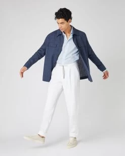 Men's Linen Trouser White 9 Men's Linen Trouser White -Cozy Fashion Shop SS24 NPG109609 WHT 3