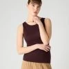 Women's Ella Superfine Cashmere Shell Top Clove Brown -Cozy Fashion Shop SS24 NPW000806 CLO 1op