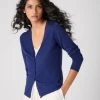 Women's Mia Superfine Cashmere V Neck Cardigan Indigo Blue -Cozy Fashion Shop SS24 NPW000807 I05 1