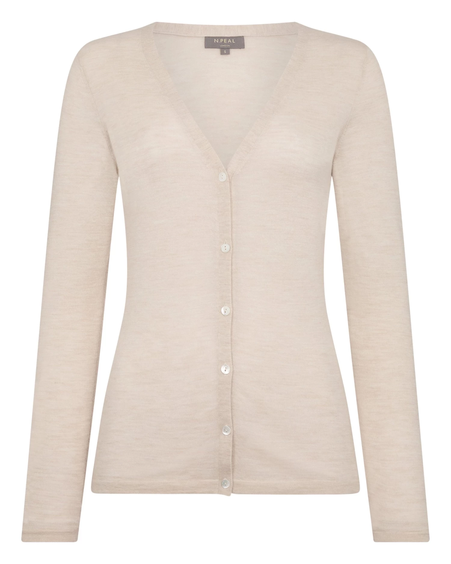 Women's Mia Superfine Cashmere V Neck Cardigan Sandstone Brown 4 Women's Mia Superfine Cashmere V Neck Cardigan Sandstone Brown - Image 2