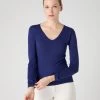 Women's Imogen Superfine Cashmere V Neck Jumper Indigo Blue