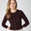 Women's Darcie Superfine Cashmere Cropped Cardigan Clove Brown