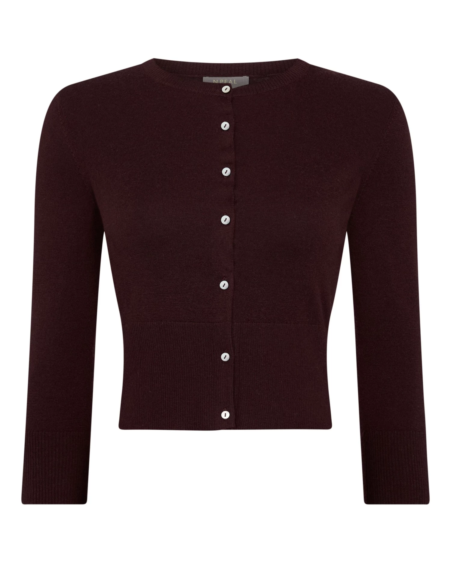 Women's Darcie Superfine Cashmere Cropped Cardigan Clove Brown 4 Women's Darcie Superfine Cashmere Cropped Cardigan Clove Brown - Image 2