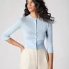 Women's Darcie Superfine Cashmere Cropped Cardigan Pale Blue -Cozy Fashion Shop SS24 NPW000831 PBU 1