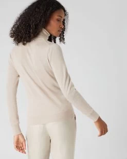 Women's Margot Superfine Cashmere Roll Neck Jumper Sandstone Brown -Cozy Fashion Shop SS24 NPW000866R S44 4