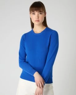 Women's Evie Classic Round Neck Cashmere Jumper Sonic Blue