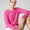 Women's Evie Classic Round Neck Cashmere Jumper Vibrant Pink