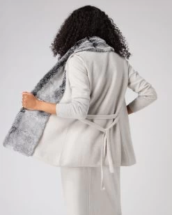 Women's Lola Fur Placket Cashmere Gilet Pebble Grey -Cozy Fashion Shop SS24 NPW000949 P48 4
