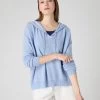 Women's Maya Metal Trim Cashmere Hoodie Cornflower Blue -Cozy Fashion Shop SS24 NPW001604 C31 1