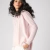 Women's Maya Metal Trim Cashmere Hoodie Quartz Pink -Cozy Fashion Shop SS24 NPW001604 QZP 1