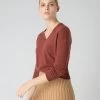 Women's Phoebe V Neck Cashmere Jumper Terracotta Brown -Cozy Fashion Shop SS24 NPW001800B T18 1