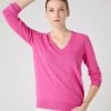 Women's Phoebe V Neck Cashmere Jumper Vibrant Pink