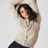 Women's Olivia Round Neck Cashmere Cardigan Oatmeal Brown