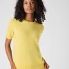 Women's Milly Classic Cashmere T-Shirt Citrine Yellow -Cozy Fashion Shop SS24 NPW001803C CYO 1