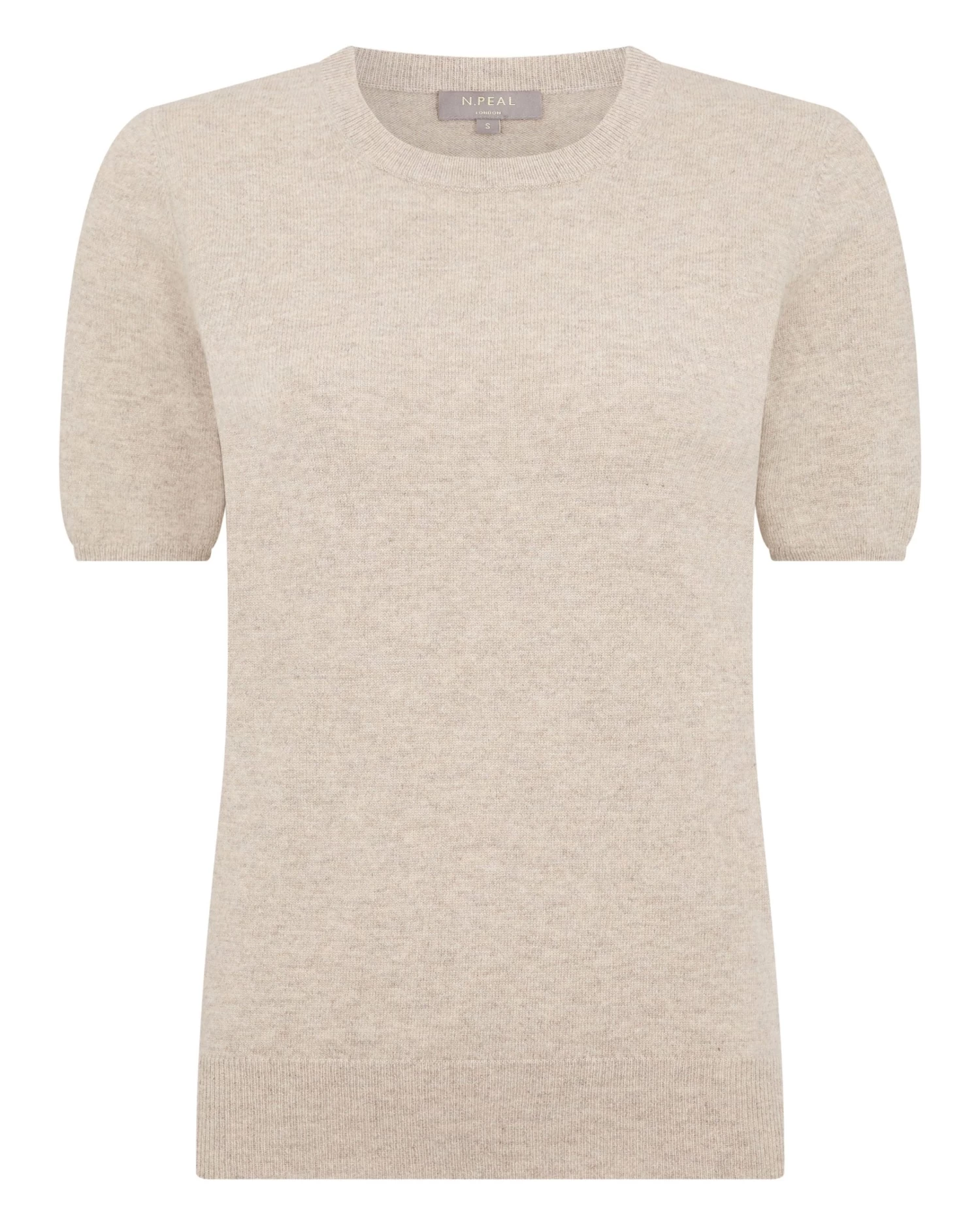 Women's Milly Classic Cashmere T-Shirt Oatmeal Brown 4 Women's Milly Classic Cashmere T-Shirt Oatmeal Brown - Image 2