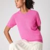 Women's Milly Classic Cashmere T-Shirt Vibrant Pink -Cozy Fashion Shop SS24 NPW001803C VPO 1