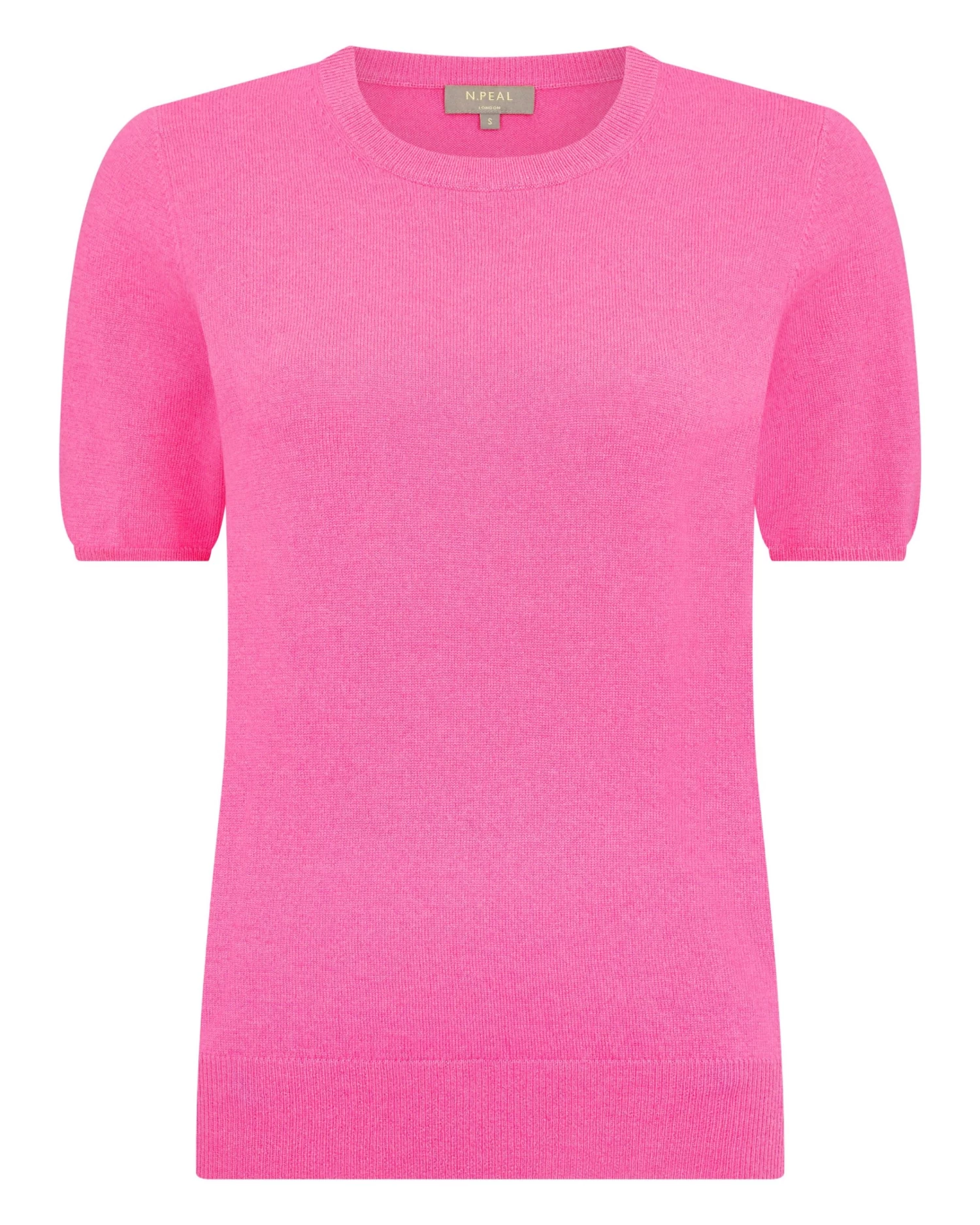 Women's Milly Classic Cashmere T-Shirt Vibrant Pink 4 Women's Milly Classic Cashmere T-Shirt Vibrant Pink - Image 2