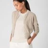 Women's Ivy Cropped Cashmere Cardigan Oatmeal Brown