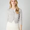 Women's Ivy Cropped Cashmere Cardigan Pebble Grey -Cozy Fashion Shop SS24 NPW001830B PBG 1