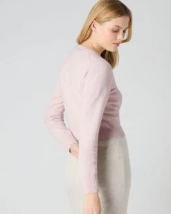 Women's Ivy Cropped Cashmere Cardigan Quartz Pink -Cozy Fashion Shop SS24 NPW001830B QZP 4