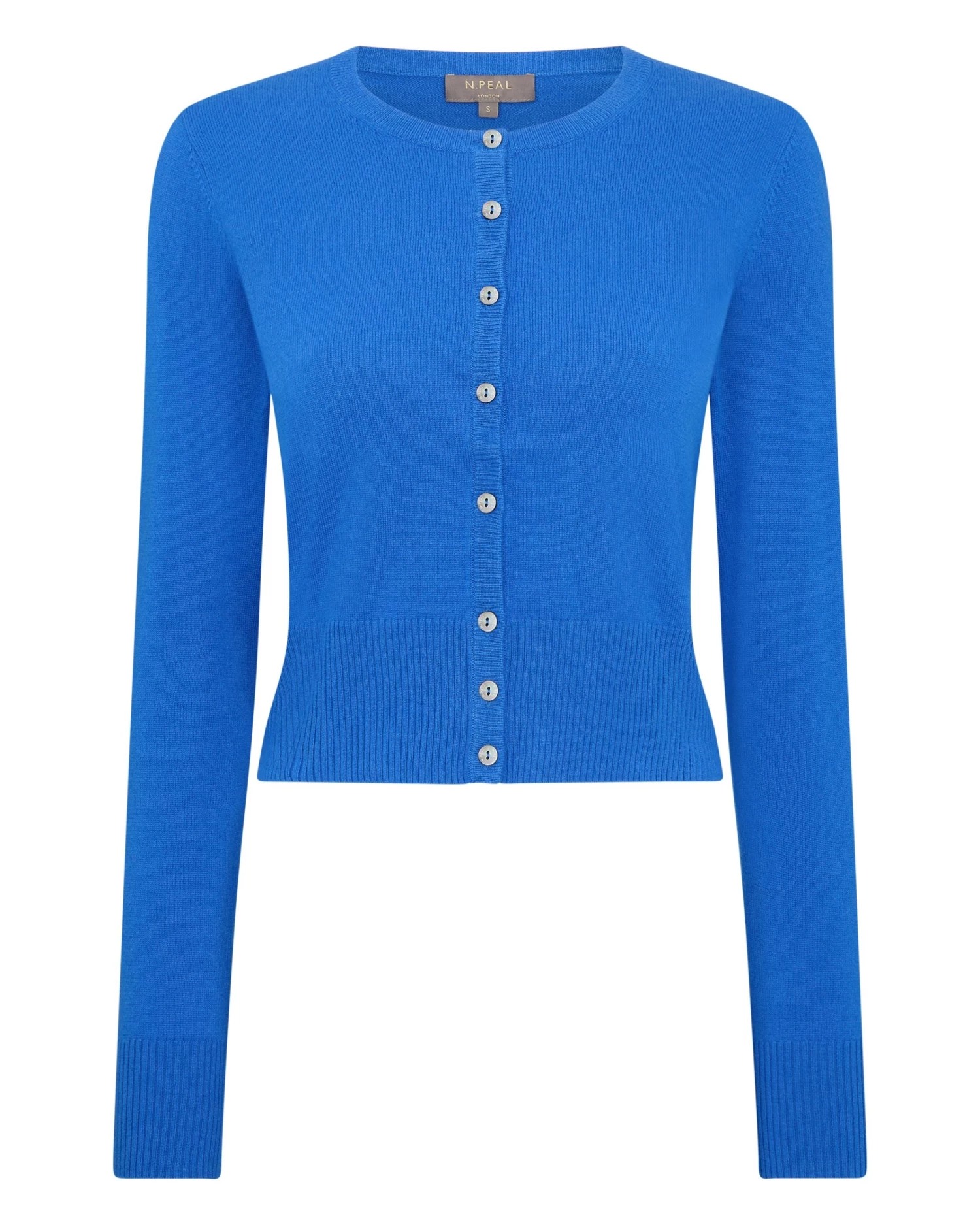 Women's Ivy Cropped Cashmere Cardigan Sonic Blue 4 Women's Ivy Cropped Cashmere Cardigan Sonic Blue - Image 2