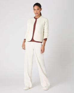 Women's Emilia Cable Round Neck Cashmere Jumper Terracotta Brown 12 Women's Emilia Cable Round Neck Cashmere Jumper Terracotta Brown -Cozy Fashion Shop SS24 NPW002085 T18 3