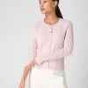 Women's Myla Cable Cashmere Cardigan Quartz Pink 2 Women's Myla Cable Cashmere Cardigan Quartz Pink -Cozy Fashion Shop SS24 NPW002087 QZP 1