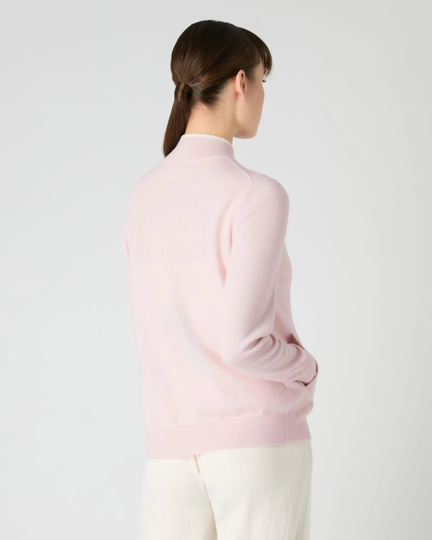 Women's Alisa Full Zip Cashmere Cardigan Quartz Pink 6 Women's Alisa Full Zip Cashmere Cardigan Quartz Pink - Image 4