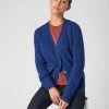 Women's Clara Cable V Neck Cashmere Cardigan French Blue 2 Women's Clara Cable V Neck Cashmere Cardigan French Blue -Cozy Fashion Shop SS24 NPW002272 F71 1